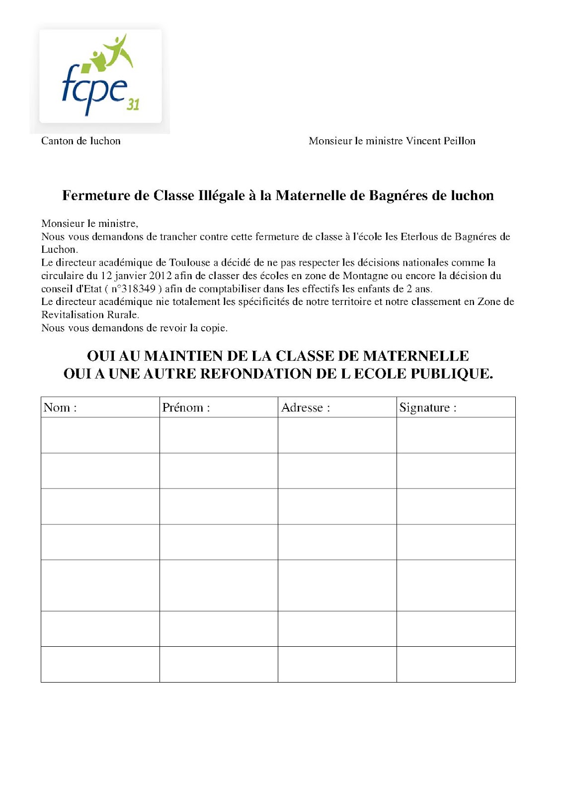 lettre petition voisin